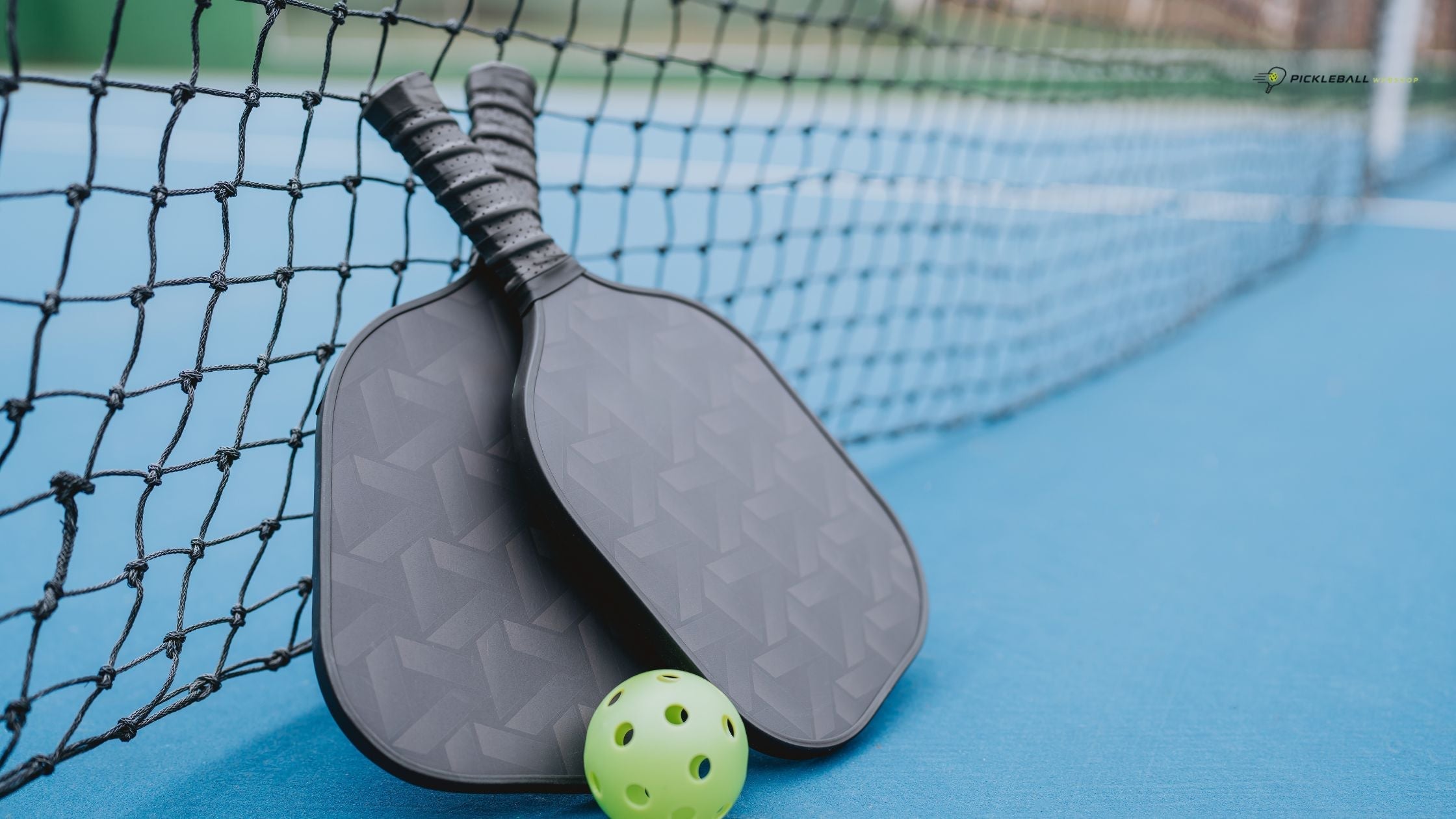 Beginner pickleball gear including paddle, balls and court shoes